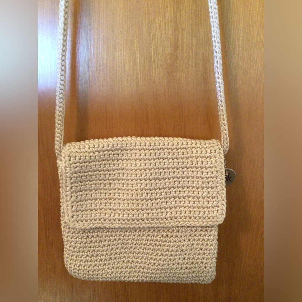The Sak Cream Crocheted Crossbody Bag